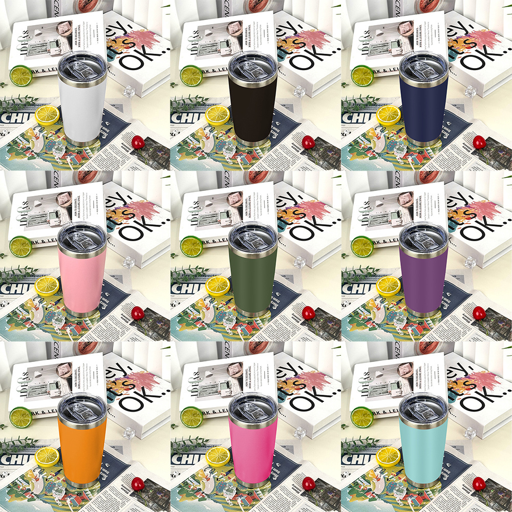 Wholesale tumbler cups yetys tumbler 20oz with magnetic lid powder coated 304 stainless steel vacuum insulated tumbler cups