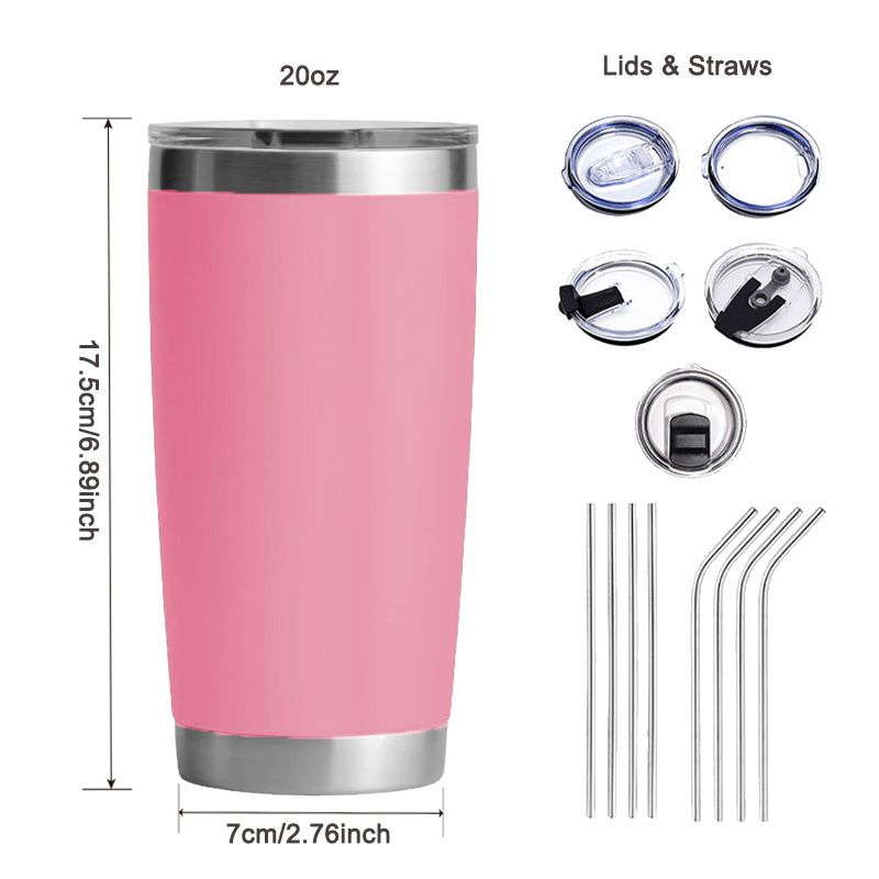 Wholesale tumbler cups yetys tumbler 20oz with magnetic lid powder coated 304 stainless steel vacuum insulated tumbler cups