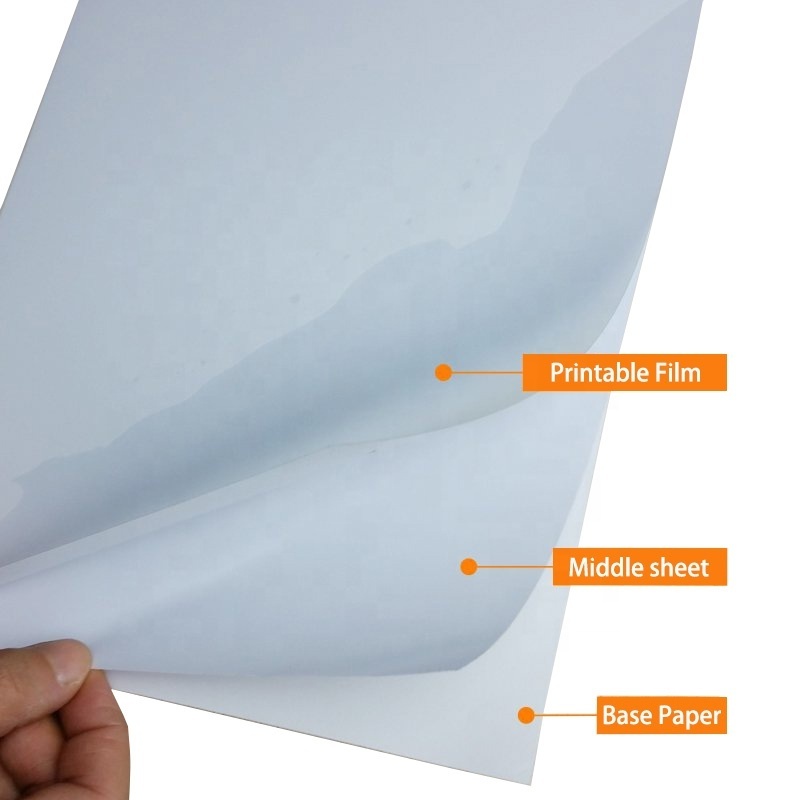 Self adhesive backed a4 inkjet printable pvc plastic sheet