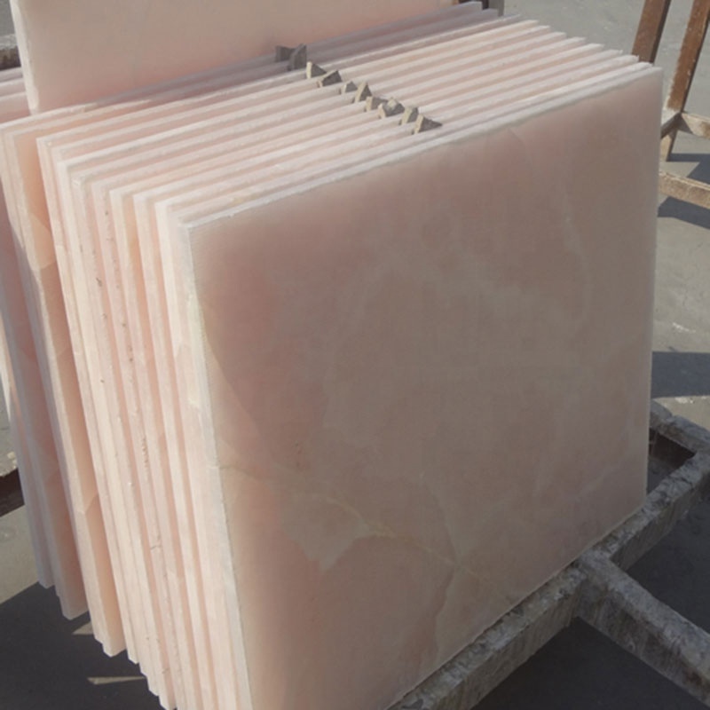 Polished Pink Onyx Marble Slab And Floor Tile