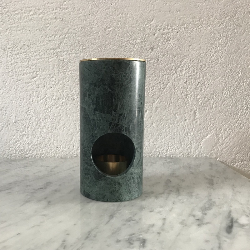 Beige travertine Carrara white Green marble holder incense oil burner