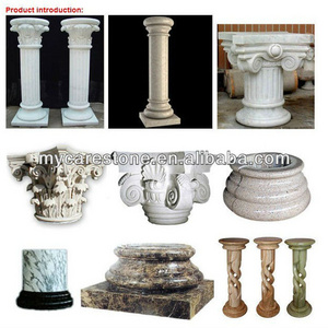 Carved marble and granite stone column