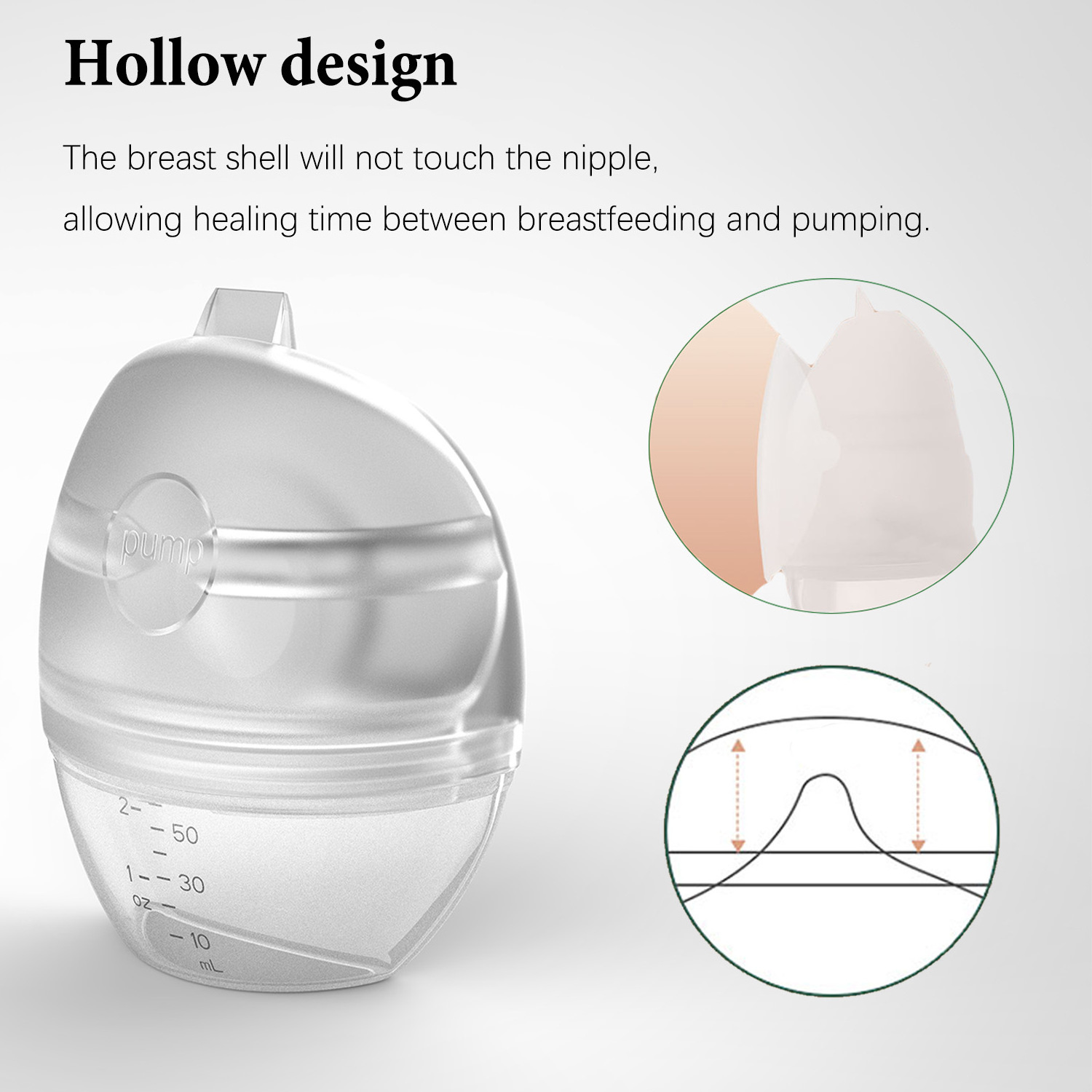 Hands Free Baby Suction Manual Breast Pump Portable Silicone Baby Milk Collector Bra Insert Wearable Breast Milk Collector