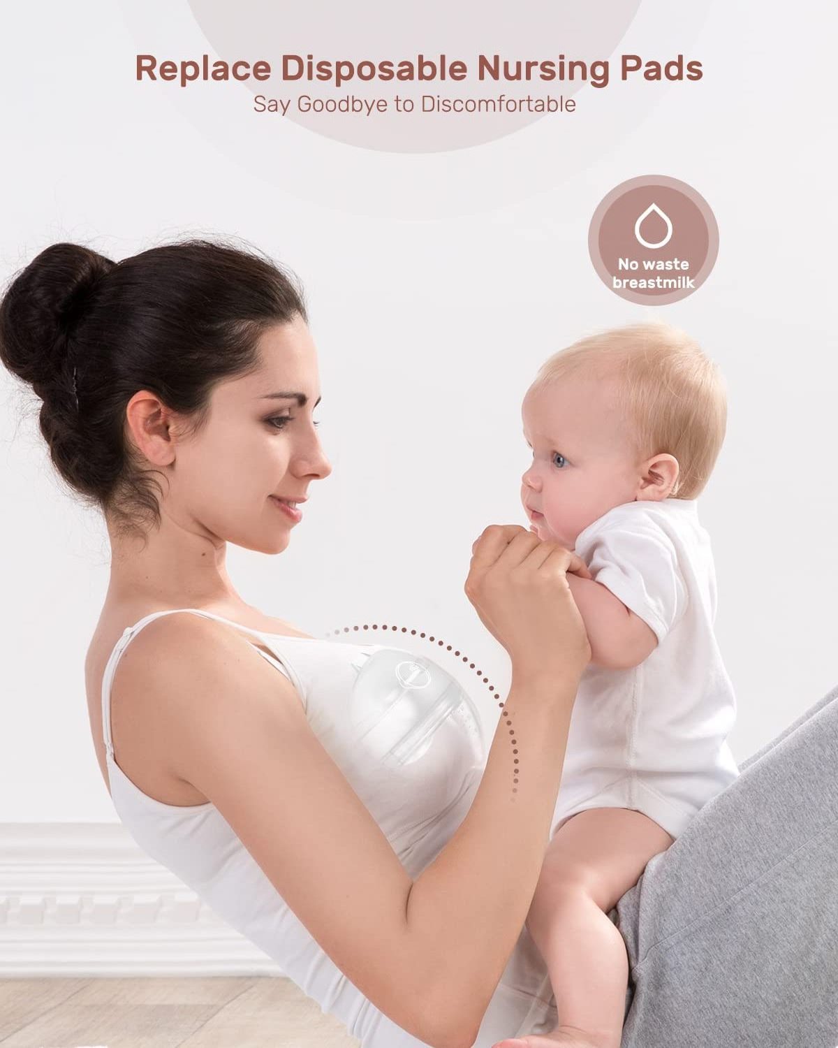 Hands Free Baby Suction Manual Breast Pump Portable Silicone Baby Milk Collector Bra Insert Wearable Breast Milk Collector