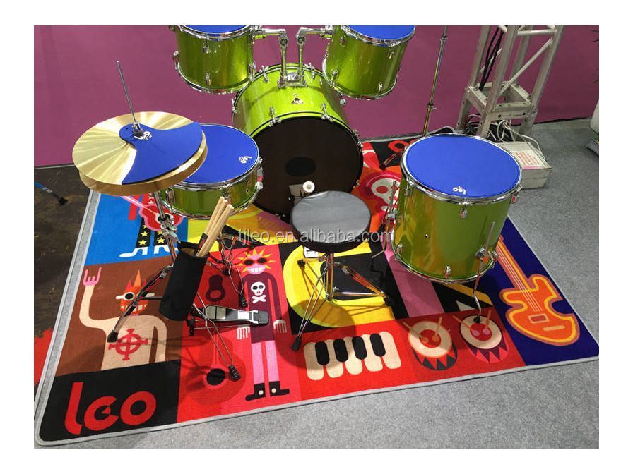 On-Stage DrumFire Non Slip Drum Mat Game Room Soundproof Mat Music Area Rug Drum Set Vintage