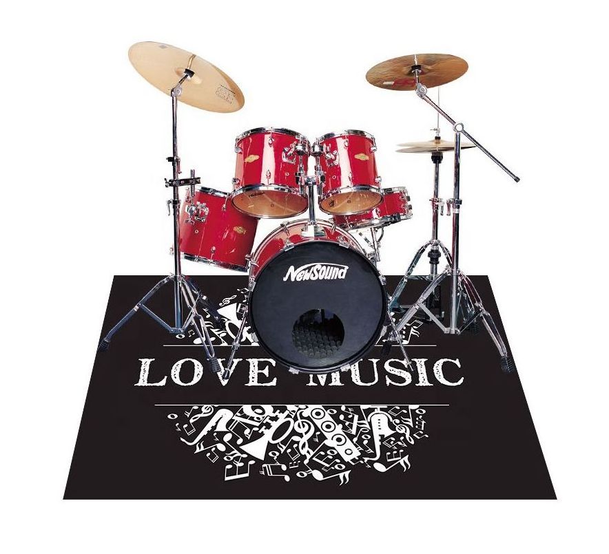 On-Stage DrumFire Non Slip Drum Mat Game Room Soundproof Mat Music Area Rug Drum Set Vintage