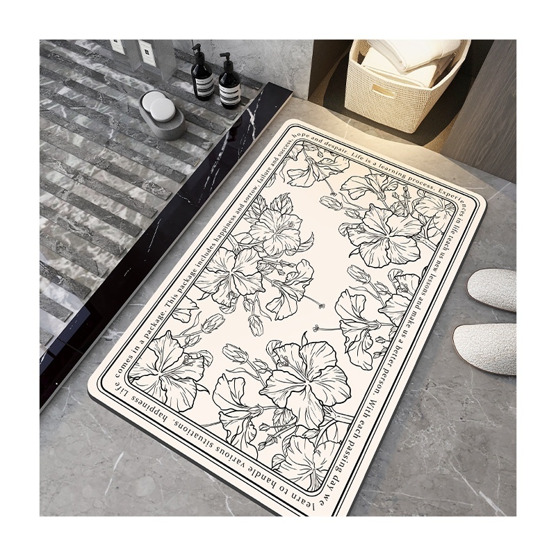 Nordic luxury rug Custom Diatom Mud Mat bathroom absorbent doormat Home decor