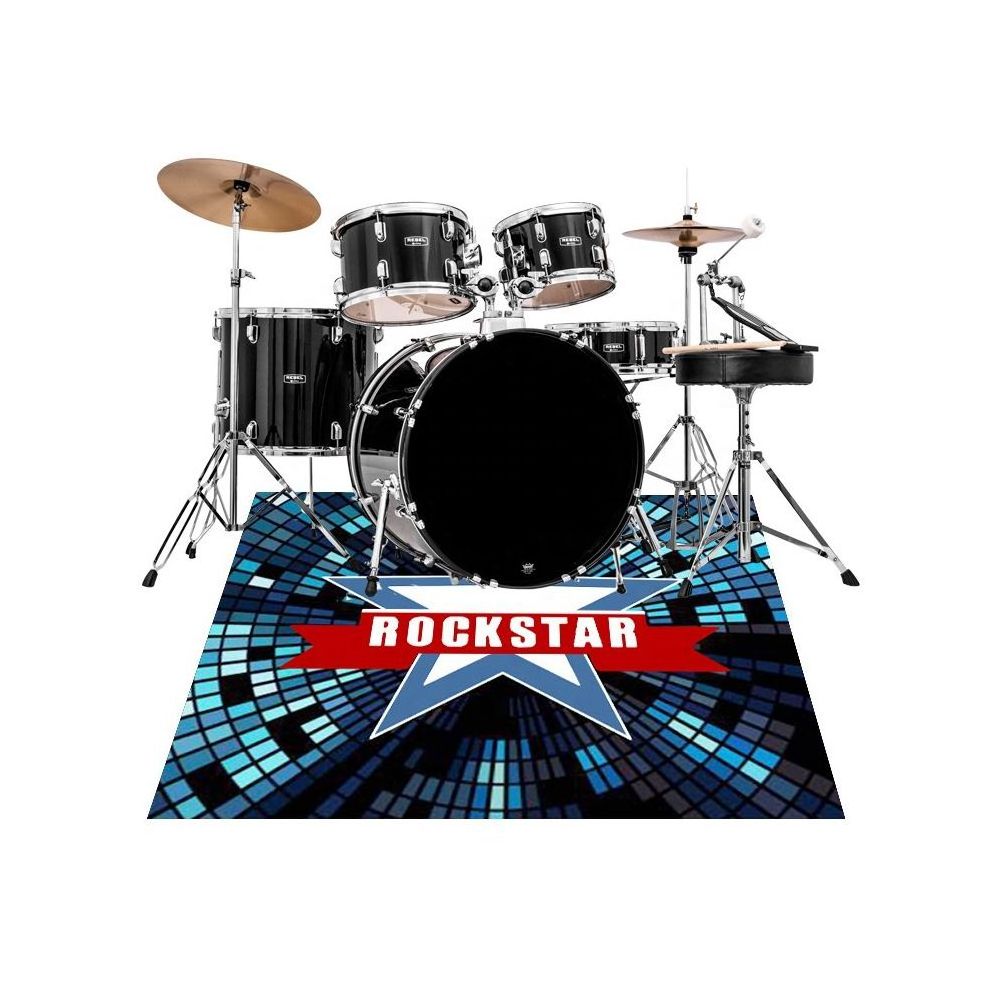 Drum Pad Drum Mat Drum Carpet Tightly Woven Fabric with Non-Slip Grip Bottom Great Gift for Drummers