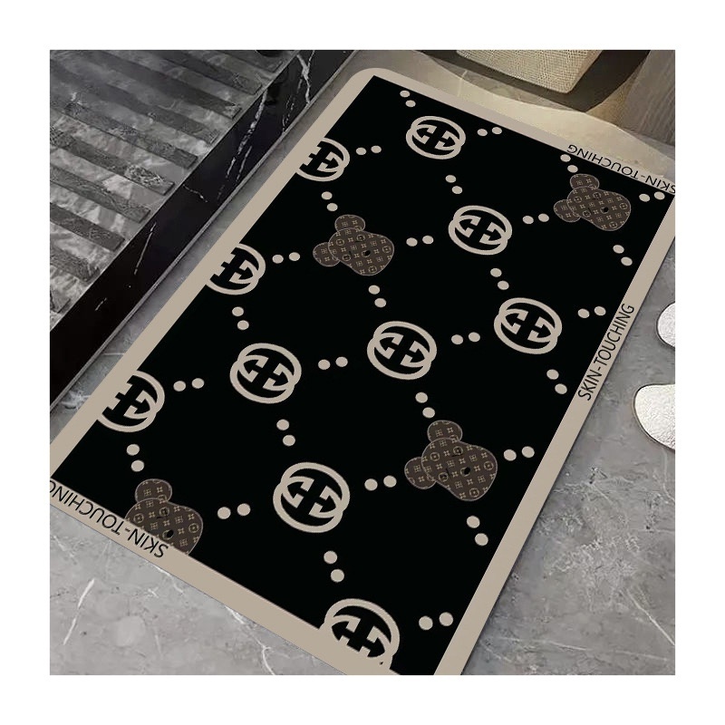 Factory wholesale luxury rug bathroom diatom mud mat absorbent doormat Custom bath carpet