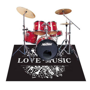 Drum Pad Drum Mat Drum Carpet Tightly Woven Fabric with Non-Slip Grip Bottom Great Gift for Drummers