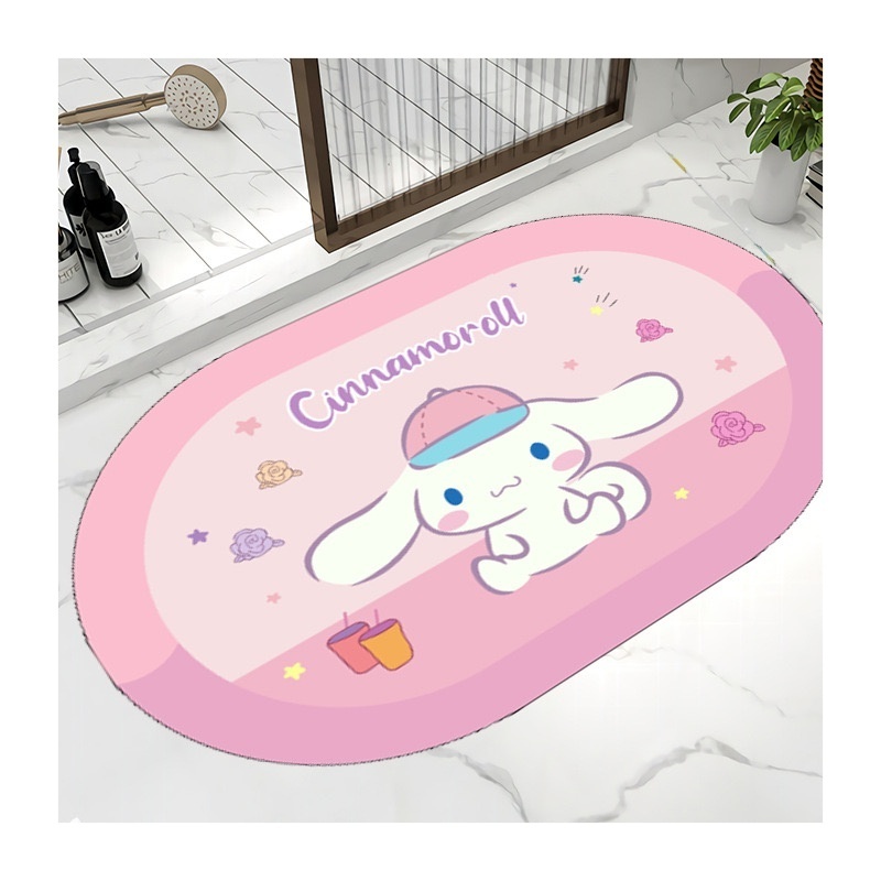 Hot sale cartoon pattern Laurel dog desgin rug bathroom diatom mud mat absorbent doormat Custom bath carpet