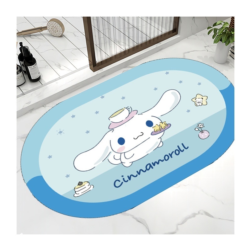 Hot sale cartoon pattern Laurel dog desgin rug bathroom diatom mud mat absorbent doormat Custom bath carpet