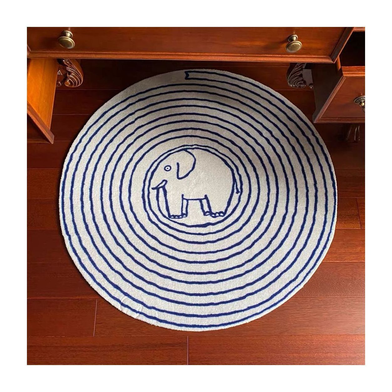 Cute round children room carpet ins style rolled cat feeling an elephant bedroom bed blanket desk chair mat