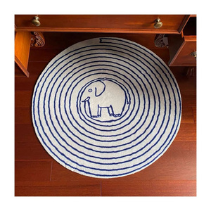 Cute round children room carpet ins style rolled cat feeling an elephant bedroom bed blanket desk chair mat