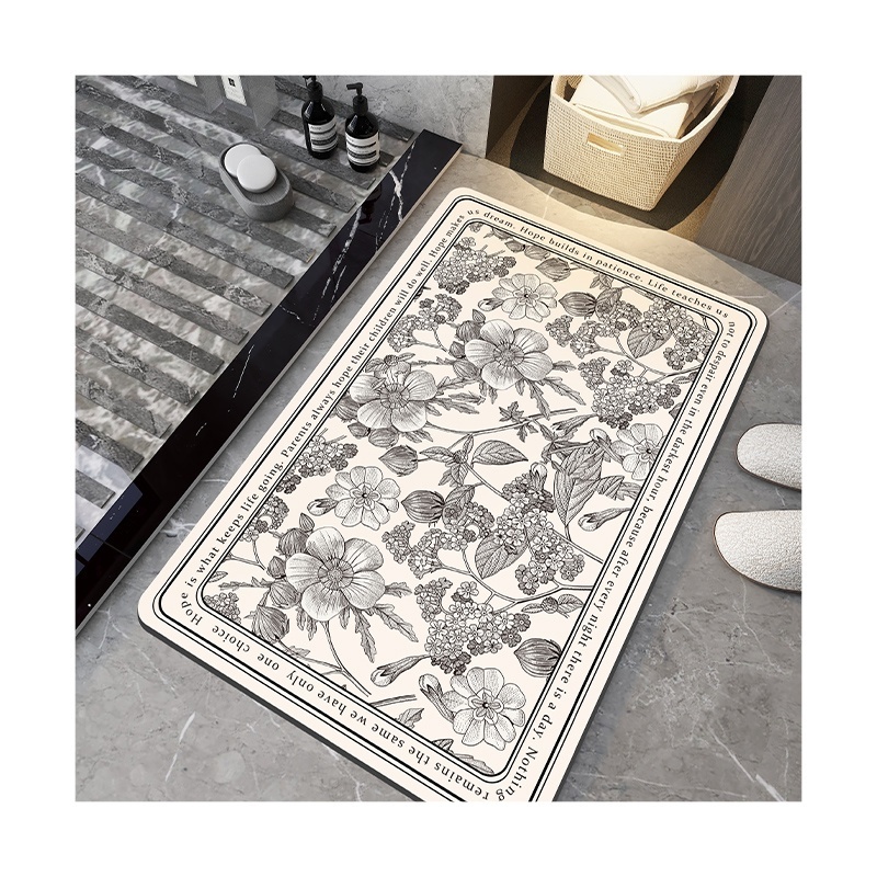 Nordic luxury rug Custom Diatom Mud Mat bathroom absorbent doormat Home decor