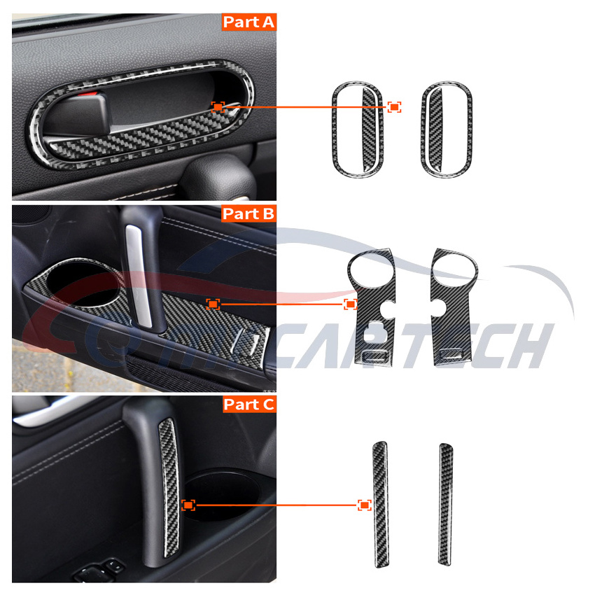 interior carbon fiber central dashboard door trim rear conditioning out let panel frame sticker trim for MAZDA MX5 NC2-3