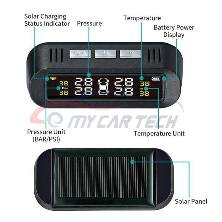 Wireless digital TPMS Tyre Pressure Monitoring Intelligent System with Precision Internal External Sensor solar tpms monitor