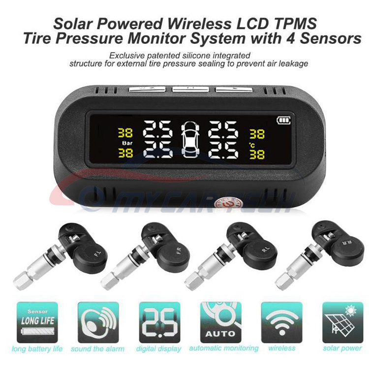 Wireless digital TPMS Tyre Pressure Monitoring Intelligent System with Precision Internal External Sensor solar tpms monitor