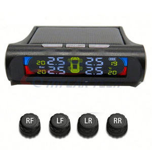 Wireless Solar USB Car Tire Pressure Monitoring System+4 Sensor LCD Display solar tpms monitor