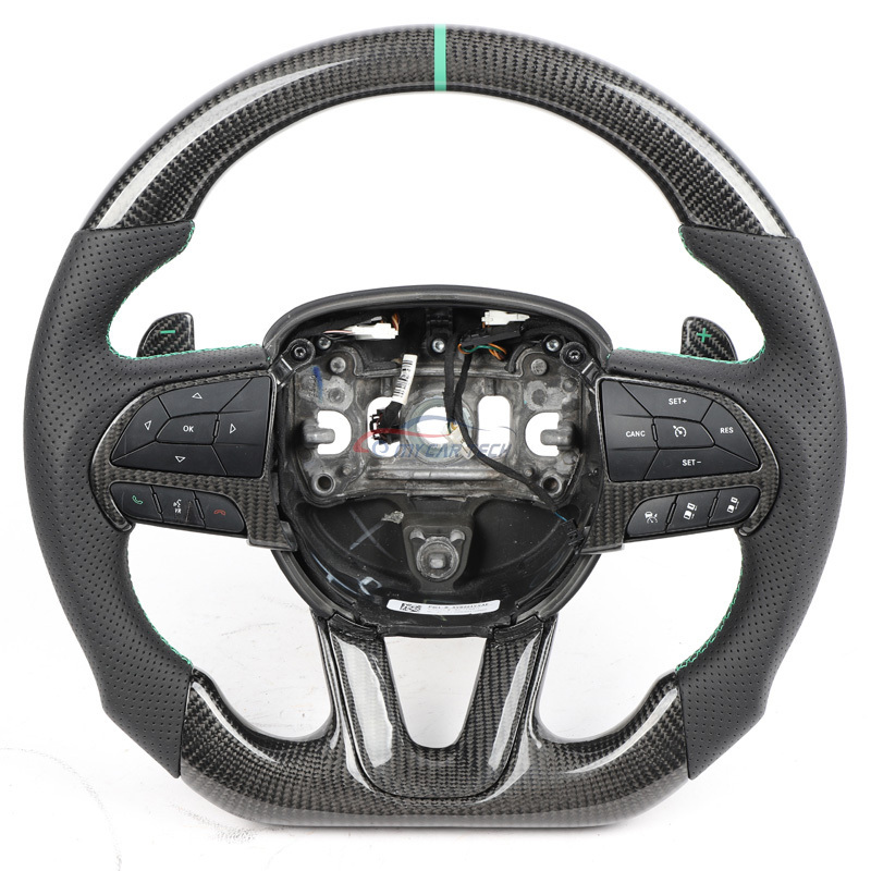 Sports Style Private Customization Yellow for Dodge Challenger Carbon Fiber Steering Wheel Hot Sale