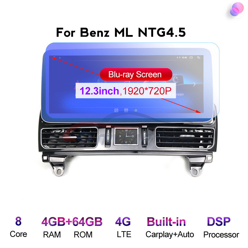 Android 12  12.3 Inch 1920*720 Car Dvd Player For Mercedes Benz Ml W166/gl Class X166 2012-2015 Rom 4 Ram 64 Auto Video Stereo