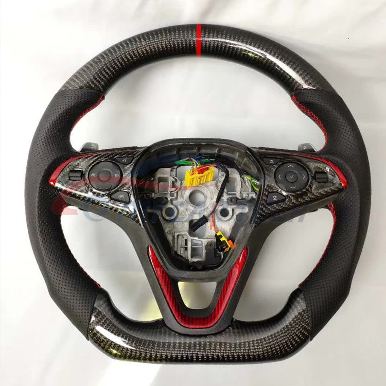 For Chevrolet Cruze Steering Wheel RPM Auto Racing Car LED Carbon Fiber Alcantara Leather