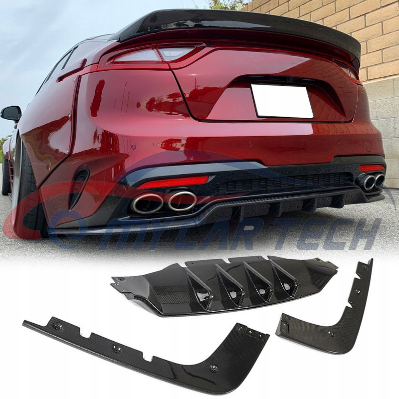 for kia stinga body kit 2018-2023 front lip rear wing side skirt carbon fiber interior trim also