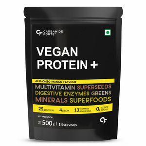 Vegan Protein Powder - Plant Based Pea Protein Powder with Multivitamin,Minerals,Superfoods, Digestive Enzymes - Alphonso Mango