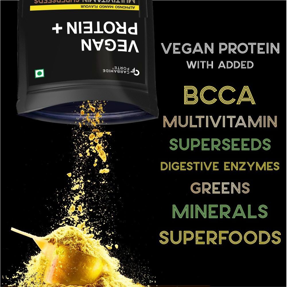 Vegan Protein Powder - Plant Based Pea Protein Powder with Multivitamin,Minerals,Superfoods, Digestive Enzymes - Alphonso Mango