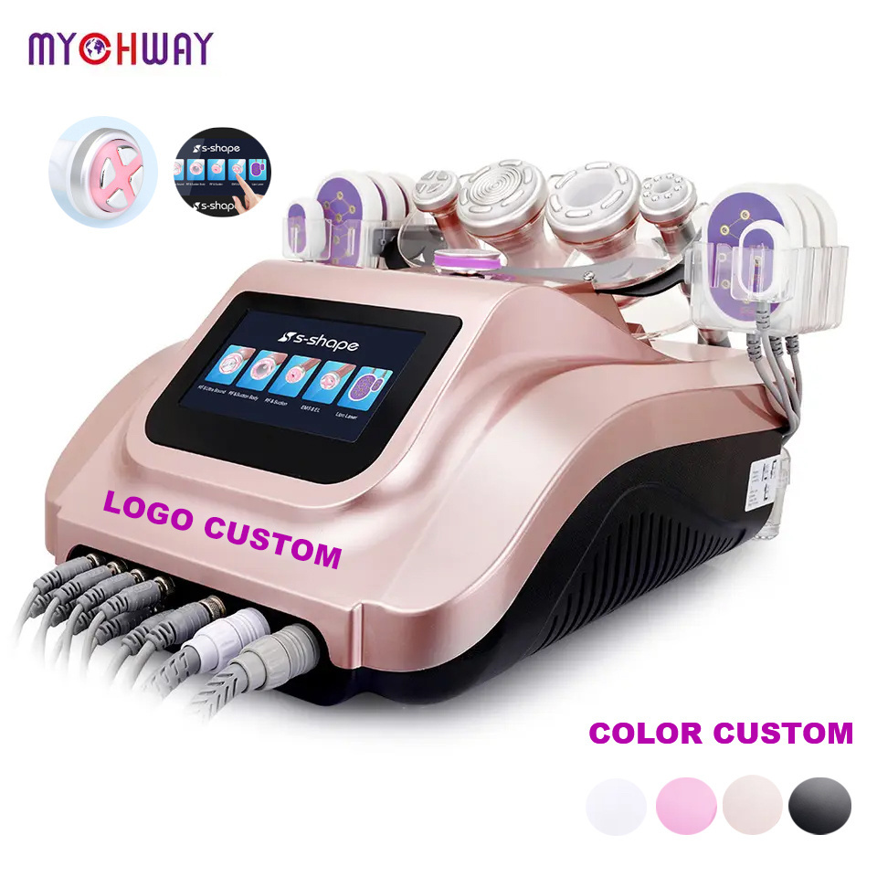 2023 Newst Cavitation Machine 25k Rose Gold Body Slim S Shape Cavitation 30k Machine 6 IN 1 Face Lifting Weight Loss Machine