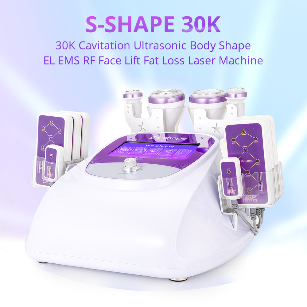 Spa Salon Use 30k Cavisation Machine Wight Loss Body Contouring RF Lipolasers S Shape Cavisation Machine 30k