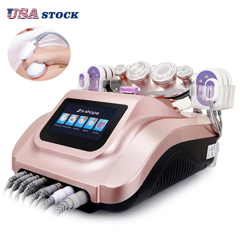 2023 Newst Cavitation Machine 25k Rose Gold Body Slim S Shape Cavitation 30k Machine 6 IN 1 Face Lifting Weight Loss Machine