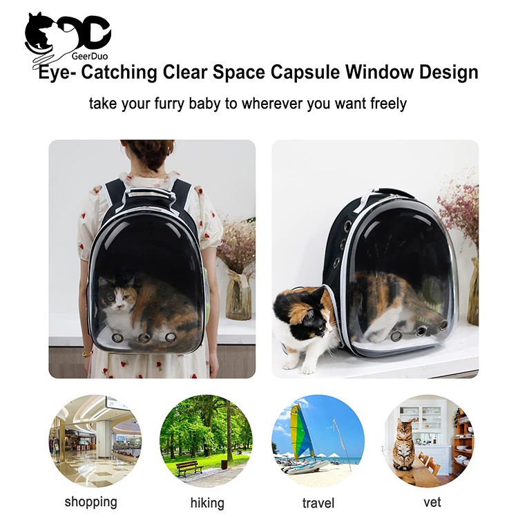 Geerduo Wholesale Expandable Airline Approved Pet Bubble Bag Space Capsule Pet Carrier Cat Carrier Carry Backpack