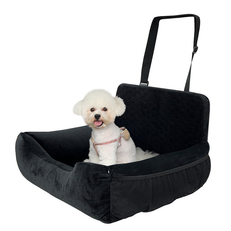 GeerDuo ODM OEM Washable Luxury Warm Fleece Safe Stable Large Size Winter Dog Car Front Back Seat Booster Bed With Cushion