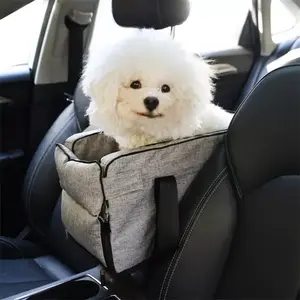 Cat Dog Travel Bag Carrier Armrest Puppy Safety Booster Seat Elevated Dog Car Seat Pet Console Booster Seat For Car