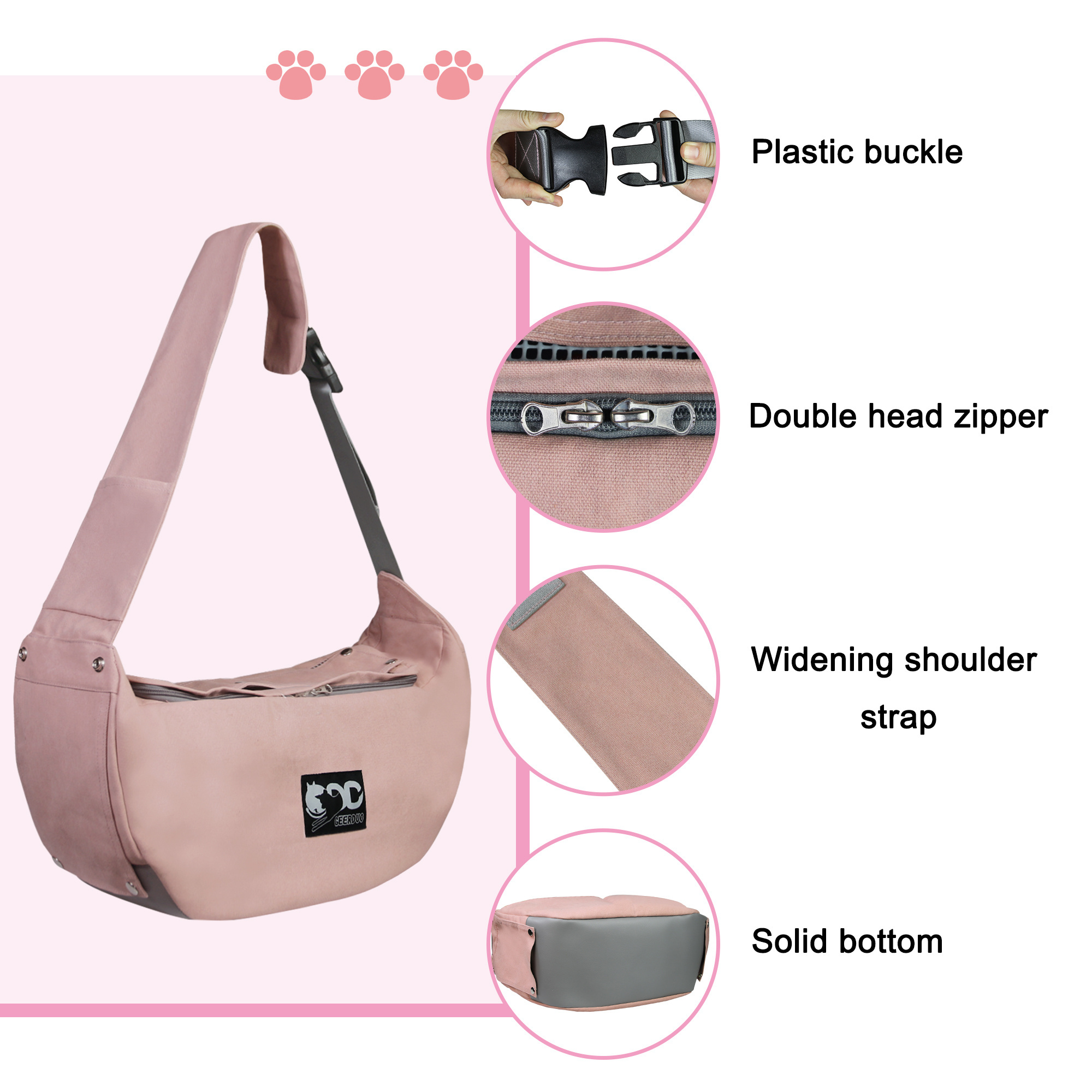 Geerduo Pet Outdoor Portable Collapsible Breathable Transparent Travel Hiking Walking Cat Carrier Bag for Small Puppy and Bunny