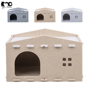 GeerDuo Wholesale Customer Detachable Durable Comfortable Large Felt Pet Cat Cave Nest House