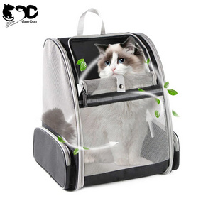 GeerDuo Outdoor Travel Breathable Fully Ventilated Mesh Multi Colors Foldable Dog Carrying Bag Pet Cat Carrier Backpack