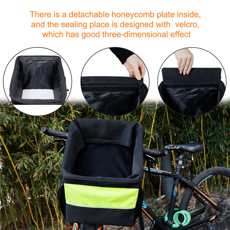 Multifunctional Custom Outdoor Travel Bicycle Front Basket Bag Dog Booster Car Seat Bike Pet Carrier Bag