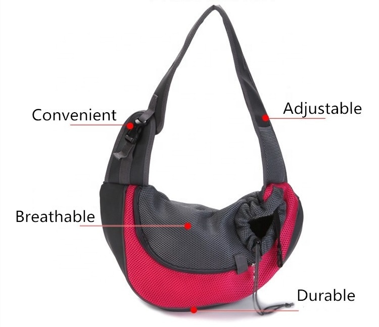 Geerduo Breathable Mesh Outdoor Travel Safety Foldable Durable Pet Dog Carrier Sling Shoulder Bag