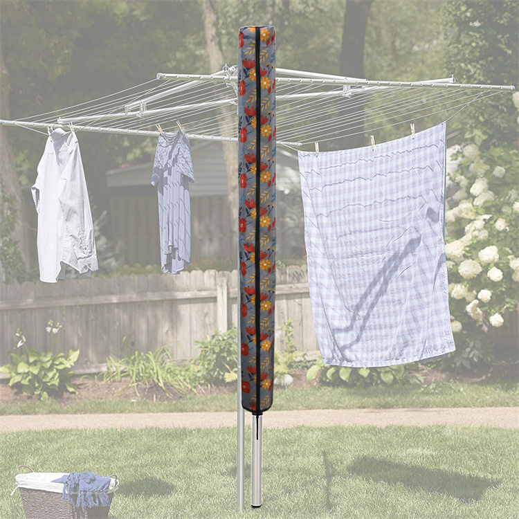 Waterproof Outdoor Garden Courtyard Umbrella Washing Clothes Line Drying Rack Protective Cover with Zipper Drawstring