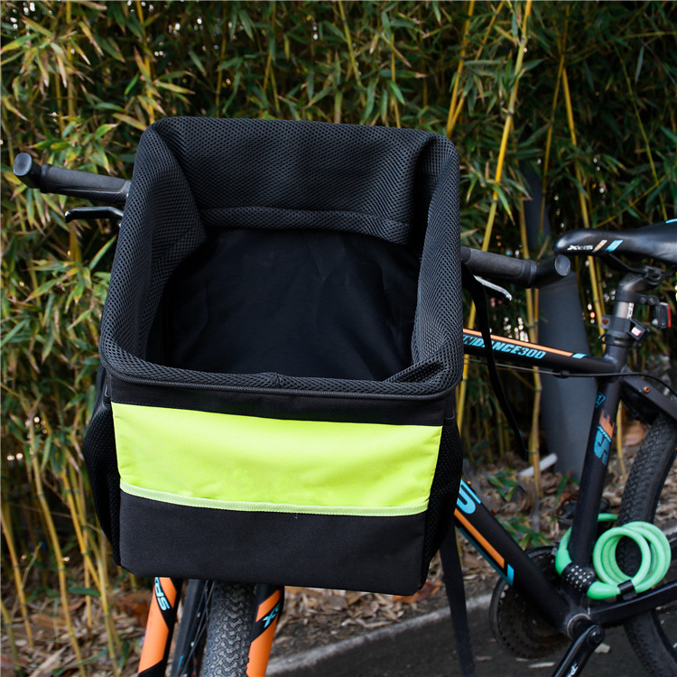 Multifunctional Custom Outdoor Travel Bicycle Front Basket Bag Dog Booster Car Seat Bike Pet Carrier Bag