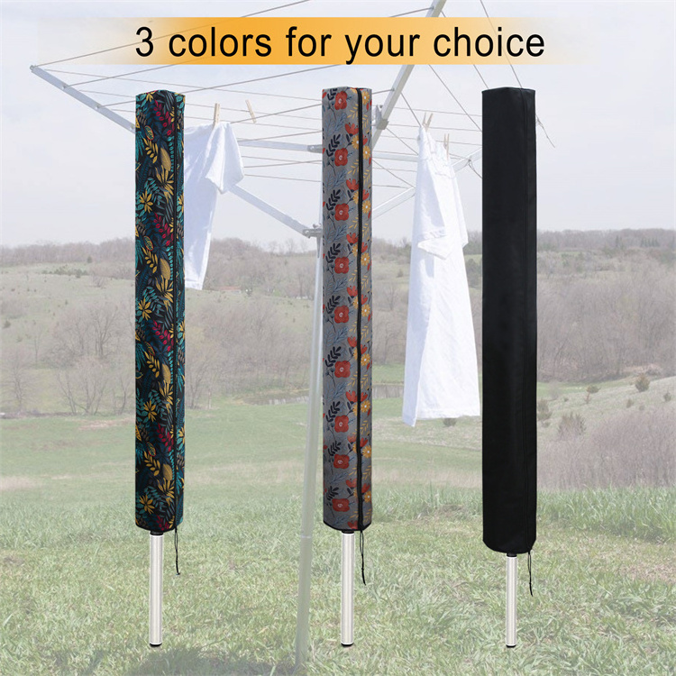 Waterproof Outdoor Garden Courtyard Umbrella Washing Clothes Line Drying Rack Protective Cover with Zipper Drawstring