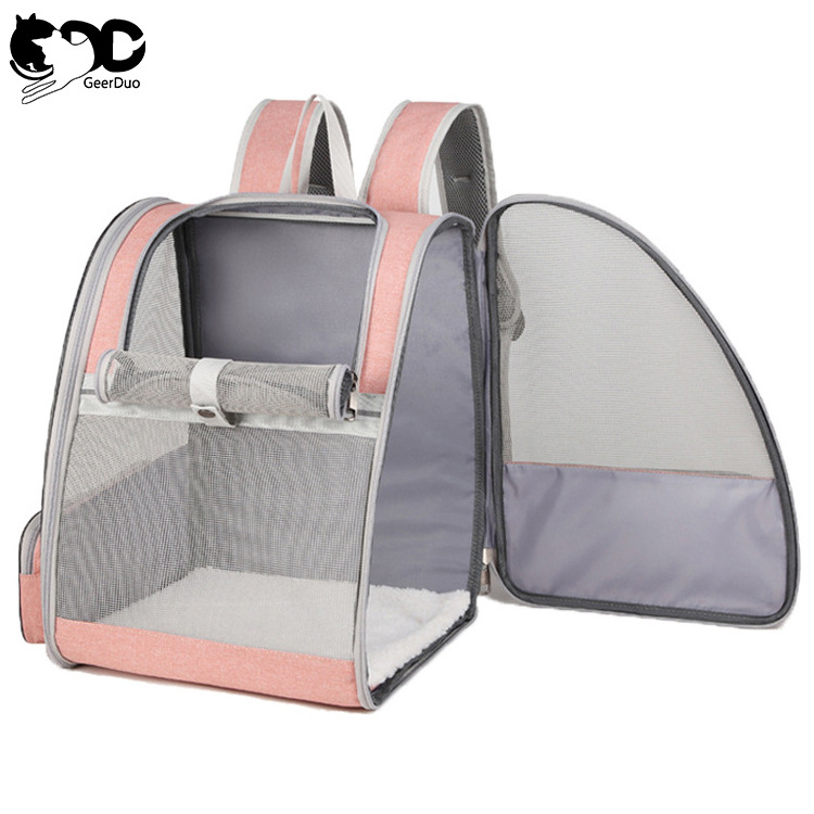 GeerDuo Outdoor Travel Breathable Fully Ventilated Mesh Multi Colors Foldable Dog Carrying Bag Pet Cat Carrier Backpack