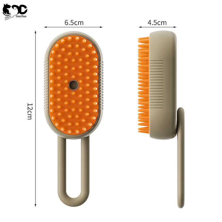 Geerduo 2024 New Foldable Self Cleaning Pet Dog Cat Grooming Hair Brush With Water Spray Cat Steam Brush