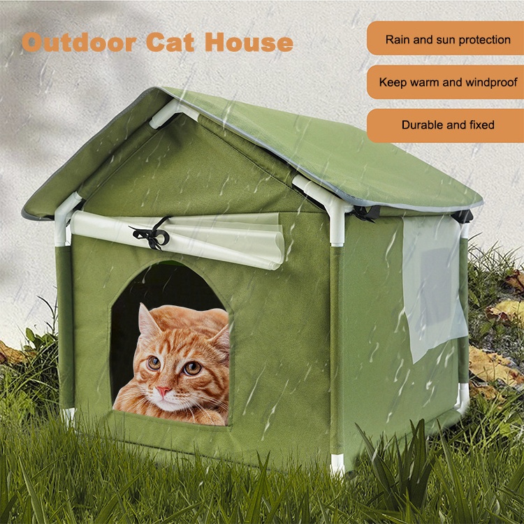 GeerDuo ODM OEM Outdoor Stable Safe Portable Waterproof Winter Warm Pet Cat Dog House Shelter Kennel For Stray Animals