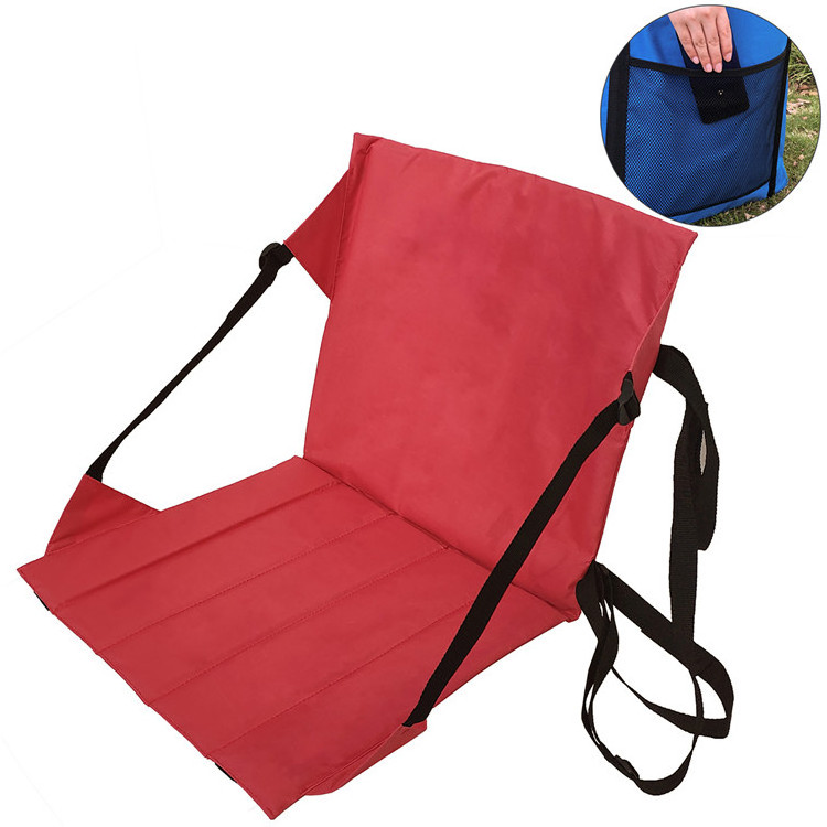 Portable Folding Stadium Seat with Mesh Pocket for Outdoor Picnic, Camping and Hiking