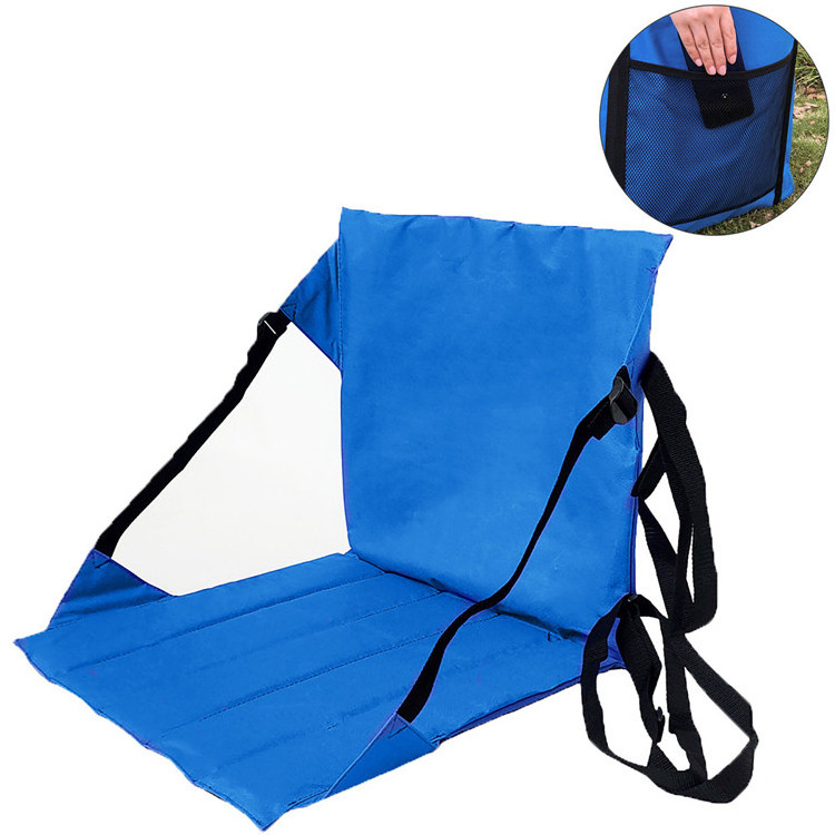 Portable Folding Stadium Seat with Mesh Pocket for Outdoor Picnic, Camping and Hiking