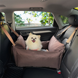 GeerDuo Pet Travel Fully Detachable Washable Soft Dog Booster Car Seat Carrier Bed with Storage Pockets