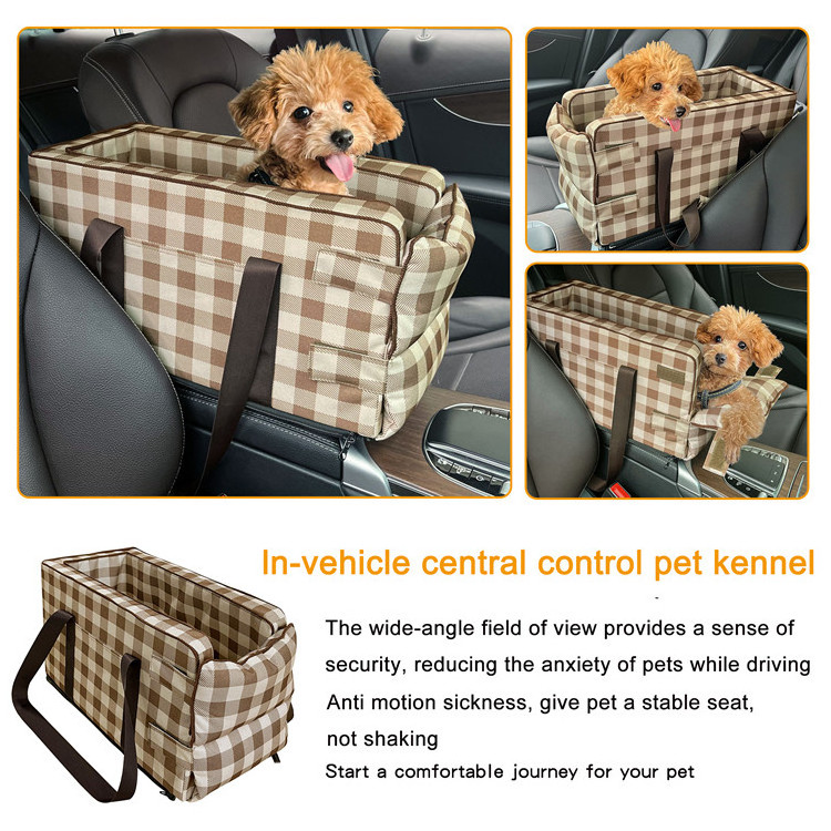 Wholesale Custom Removable Washable Car Center Console Dog Kennel Armrest Booster Seat for Small Pet Dog